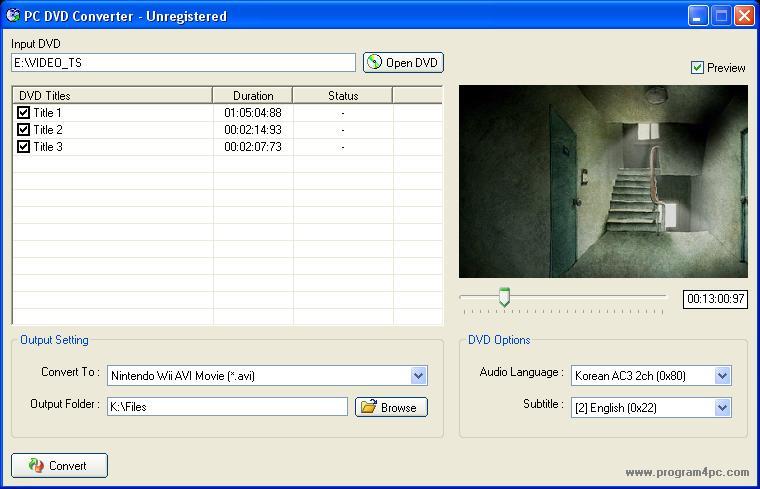 PC DVD Converter 1.0 : Conversion Settings