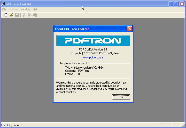PDFTron CosEdit 3.1 : Main window