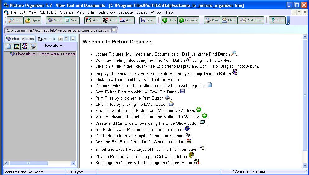 Picture Organizer 5.2 : General view