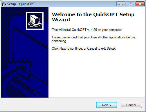 QuickOPT 4.2 : Main window