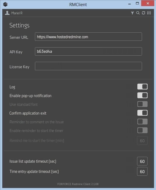RMClient 2.1 : Settings