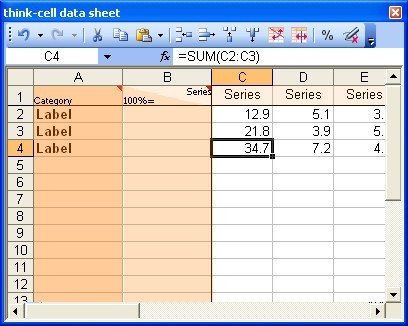 think-cell 5.3 : Data Sheet Window