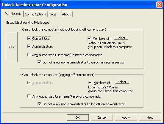 Unlock Administrator 2.0 : Main Window