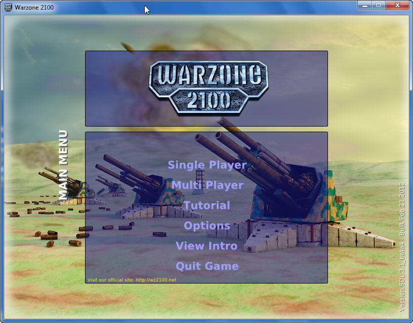 Warzone 2100 3.1 beta : Main Screen