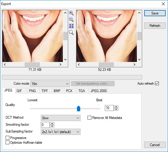 XnView 2.4 : Exporting Image