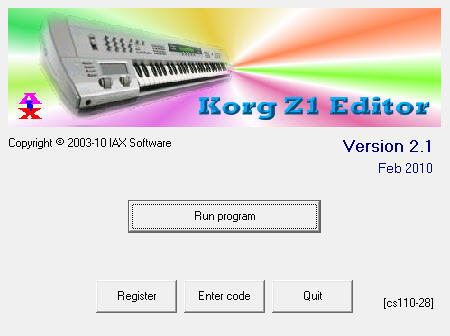Z1 Editor 2004 2.1 : Main window