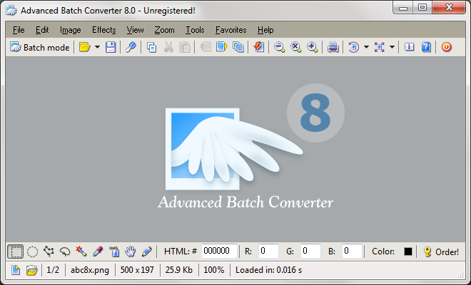 Advanced Batch Converter 8.0 : Main window