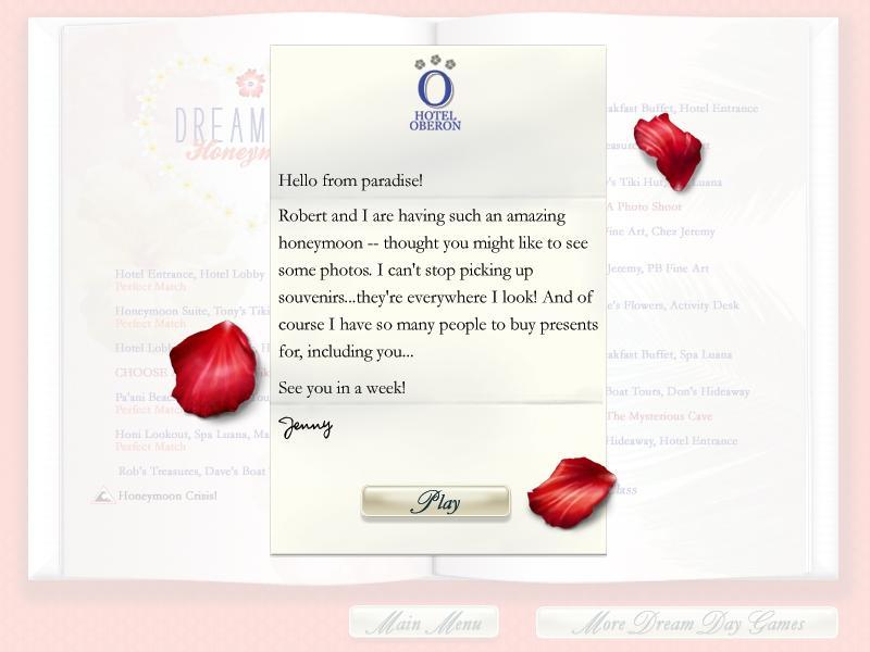 Dream Day Honeymoon : Letter from Jenny
