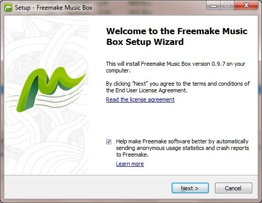 Freemake Music Box 0.9 : Setup Wizard
