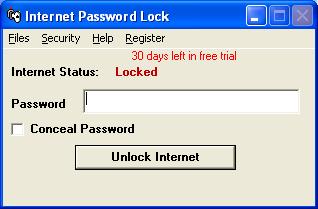 Internet Password Lock 10.4 : Main window