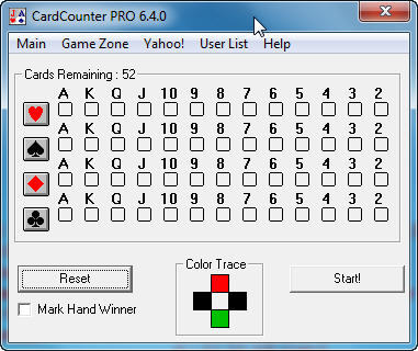 CardCounterPRO 6.4 : Main window