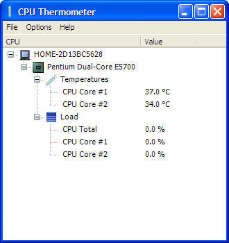 CPU Thermometer 1.2 : Main window