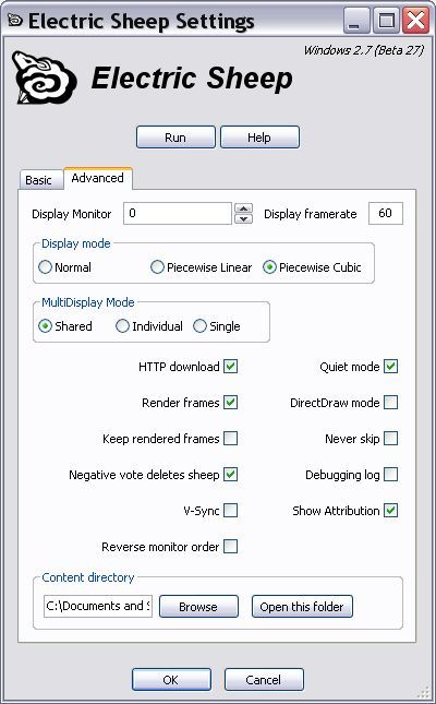 Electricsheep Screensaver : Advanced settings