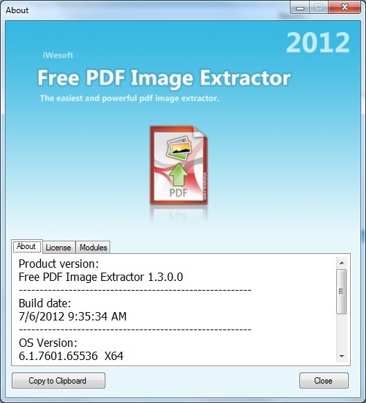 Free PDF Image Extractor : About