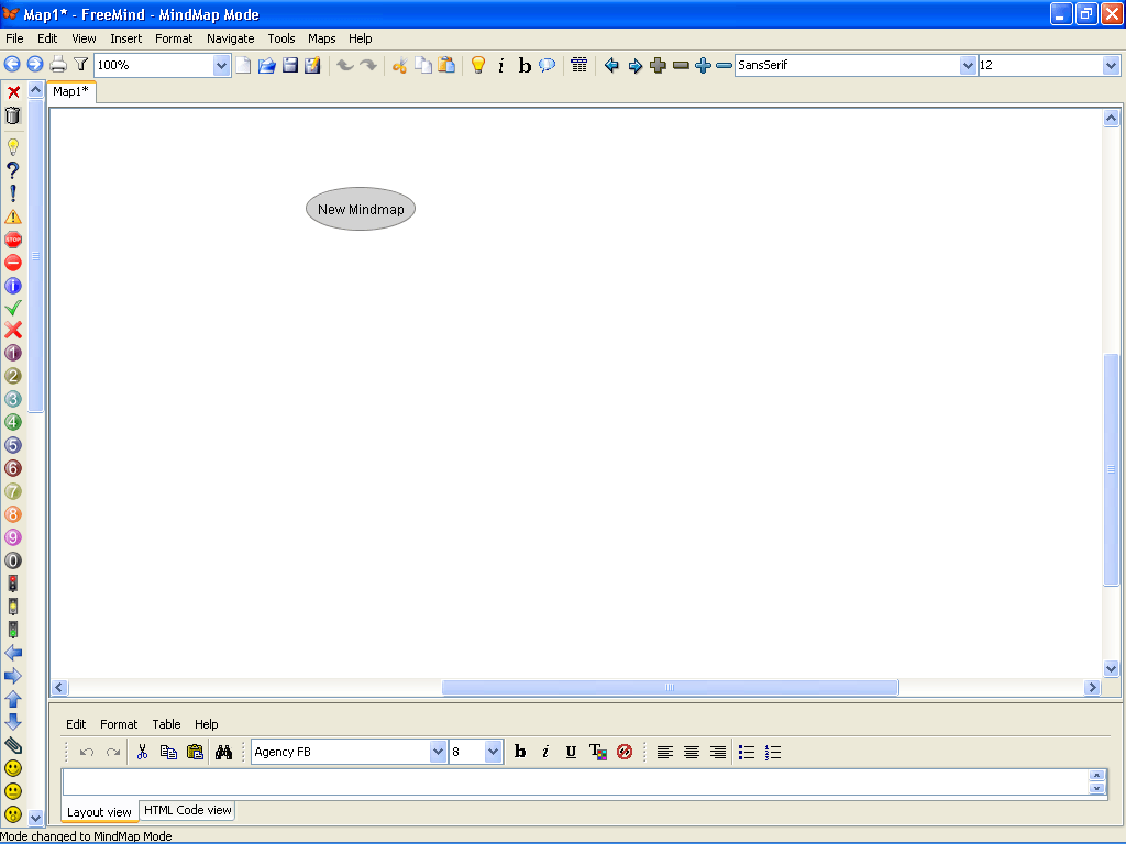 FreeMind 0.9 : Main window