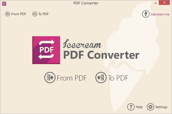Icecream PDF Converter 1.32 : Main Window