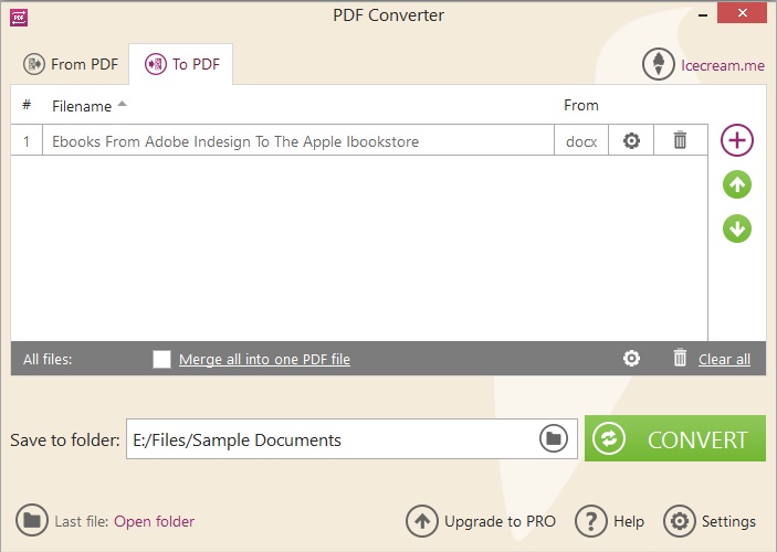 Icecream PDF Converter 2.7 : Convert To PDF