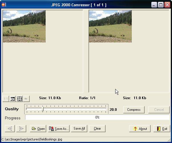 JPEG 2000 Compressor 1.1 : Setting Quality