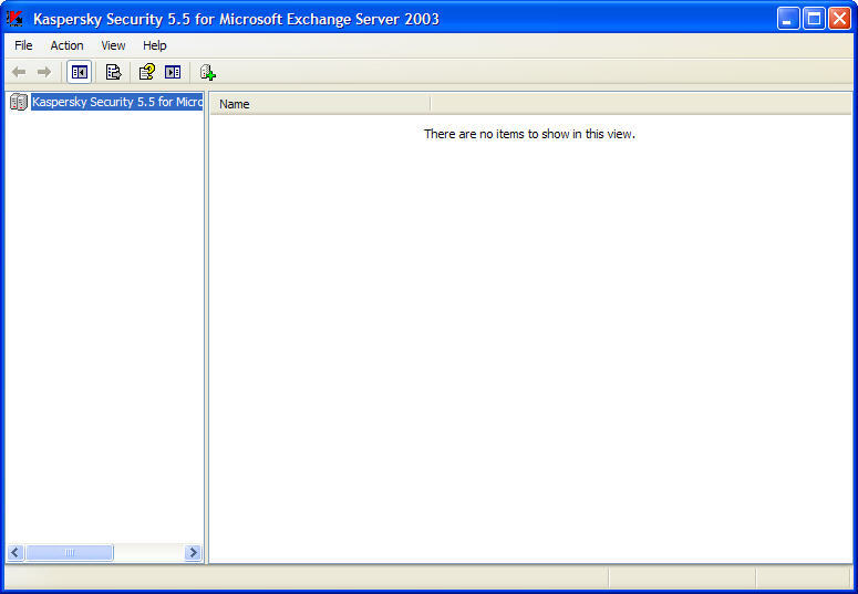 Kaspersky Anti-Virus for Microsoft Exchange Server 2000/2003 5.5 : Main window
