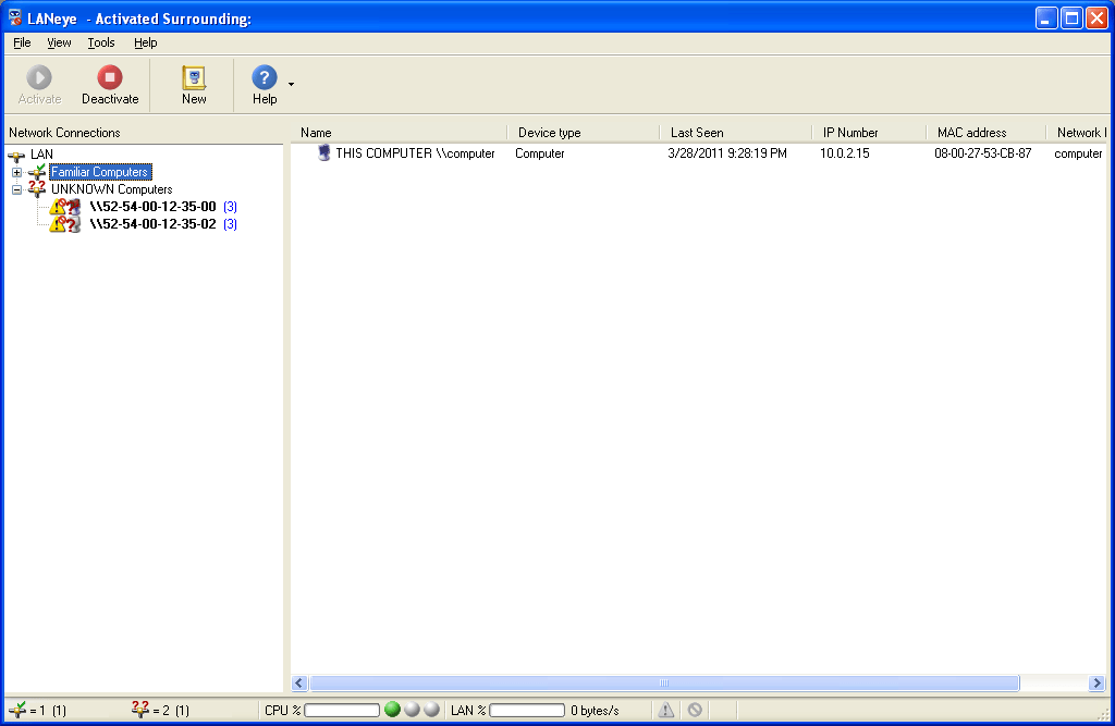 LANeye 2.3 : Familiar Computers Screen