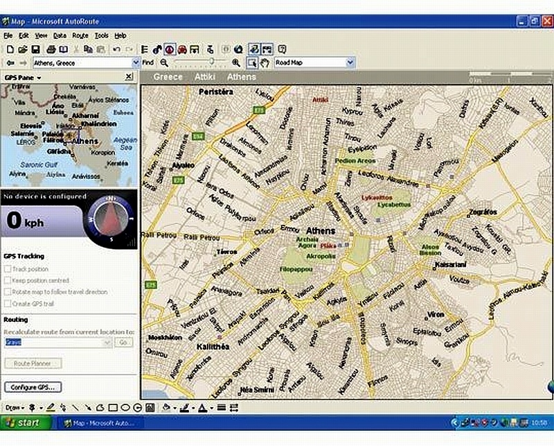 Microsoft AutoRoute 2007 with GPS Locator 14.0 : Greece map