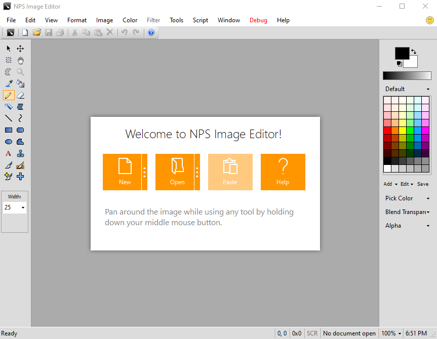 NPS Image Editor 3.2 : Main window