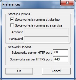 Spiceworks 6.2 : Preferences window