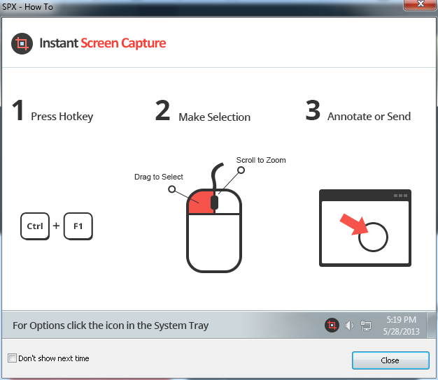 SPX Instant Screen Capture 7.0 : Main window