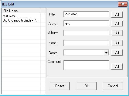 WAV MP3 Converter 1.3 : ID3 Tag Editing
