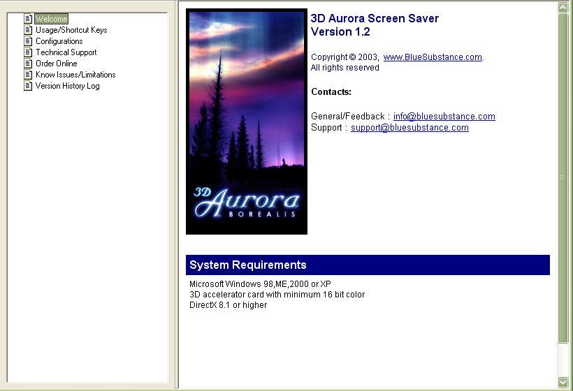 3D Aurora 1.2 : Help file
