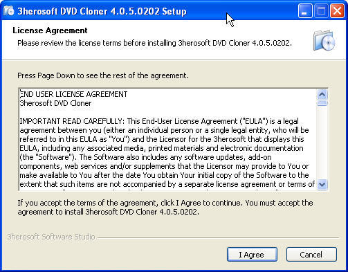 3herosoft DVD Cloner 4.0 : Setup Window