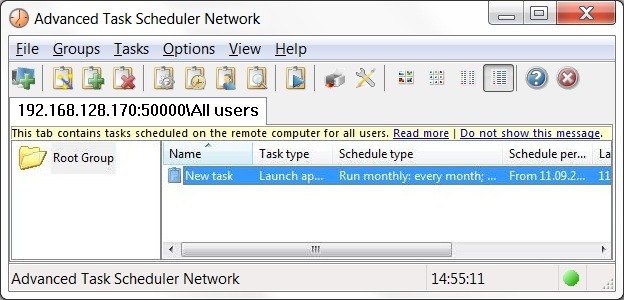 Advanced Task Scheduler Network 4.0 : Main Window