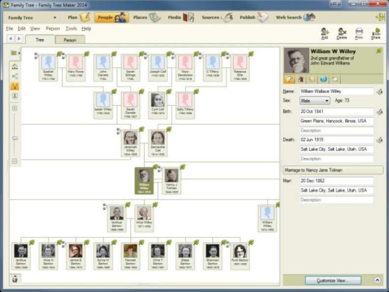 Family Tree Maker 2014 1.0 : Main Window