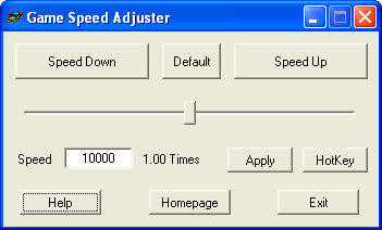 Game Speed Adjuster 1.0 : Main Window