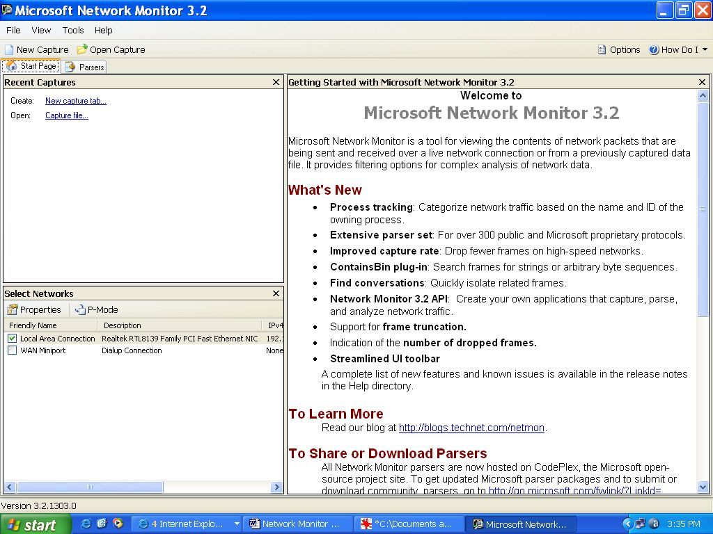 Microsoft Network Monitor 3.2 : Getting started with Microsoft Network Monitor 3.2