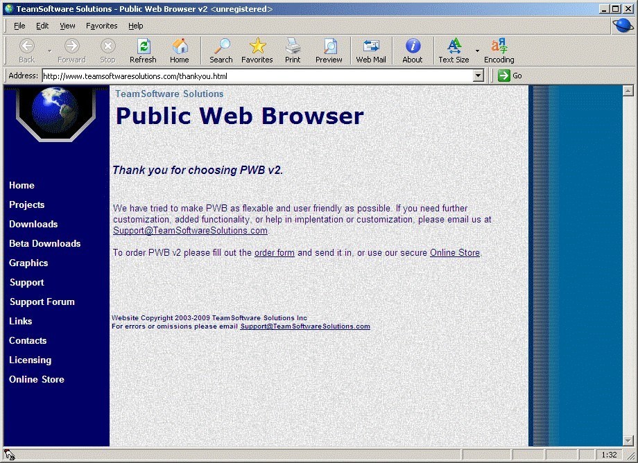 Public Web Browser 2.0 : Main Window