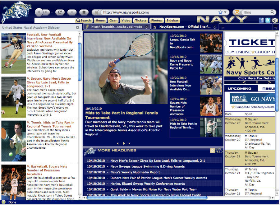 United States Naval Academy Browser Theme 0.9 : General View