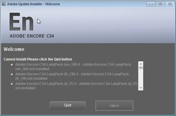 Adobe Encore CS4 4.0 : Main window