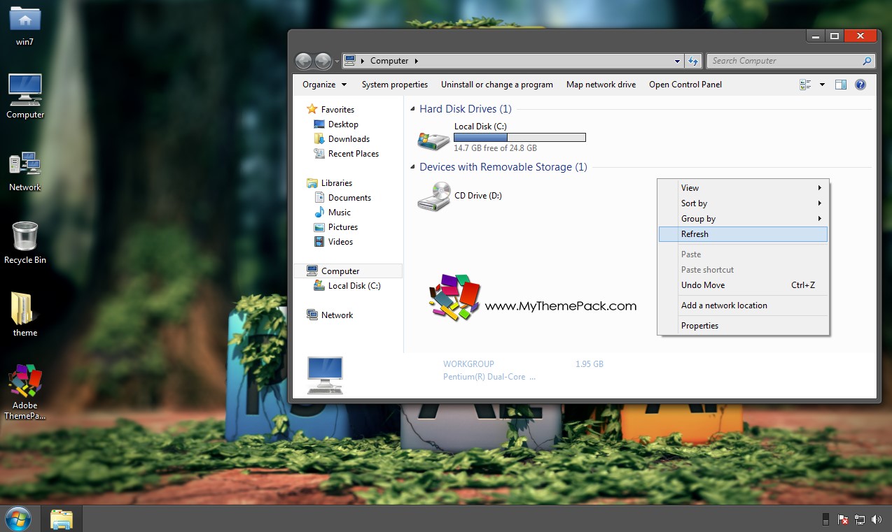 Adobe ThemePack 1.0 : Main window