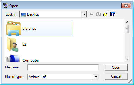 Archive Reader 2.0 : Main window