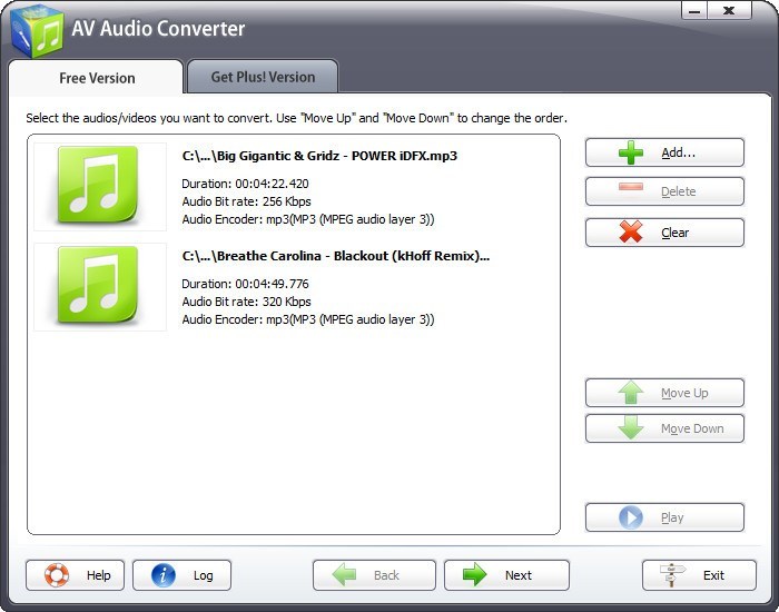 AV Audio Converter 7.2 : Main Window