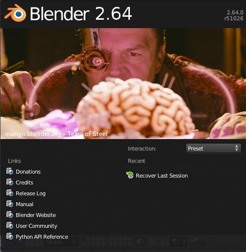 Blender 2.6 : Welcome Screen