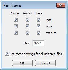 CoffeeCup Direct FTP 6.9 : Changing File Permissions