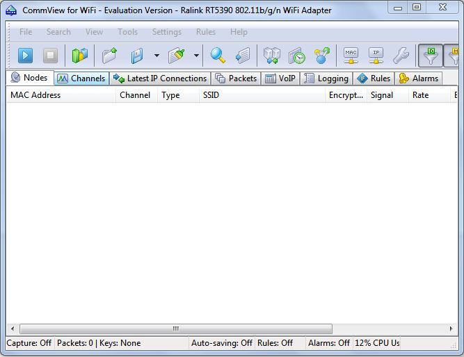 CommView for WiFi 6.5 : Main Screen