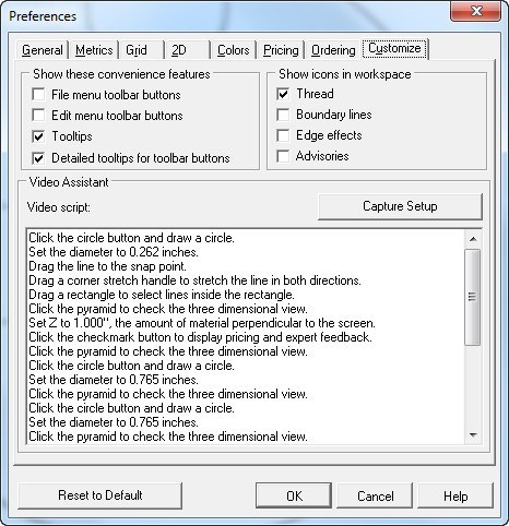 eMachineShop 1.7 : Customization Preferences