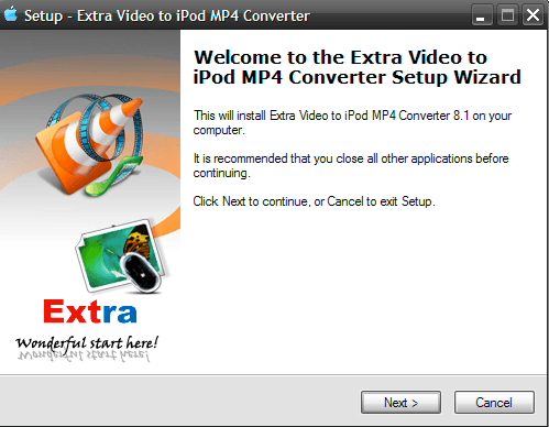 Extra Video to iPod MP4 Converter 8.1 : Setup