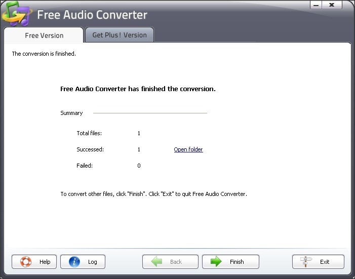 FAE Distribution Free Audio Converter 5.5 : Conversion Results