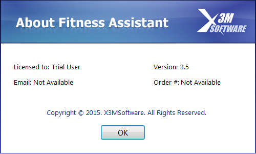 Fitness Assistant 3.5 : Main window