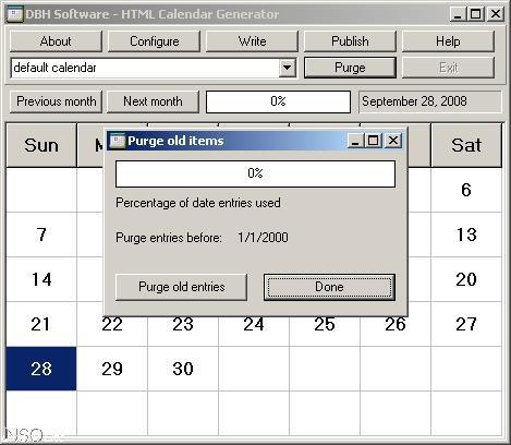 HTML Calendar Generator 4.0 : Purge