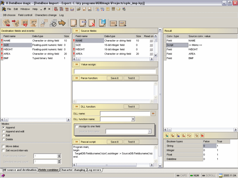 K Database Magic 2.8 : Main Window